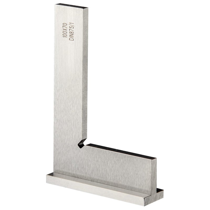 Boomgood Precision Machinist Square 4 Inch Engineer Square 90 Degree Right Angle Ruler Ground Hardened Steel with Seat 4 x 2.8 Inch - Image 1